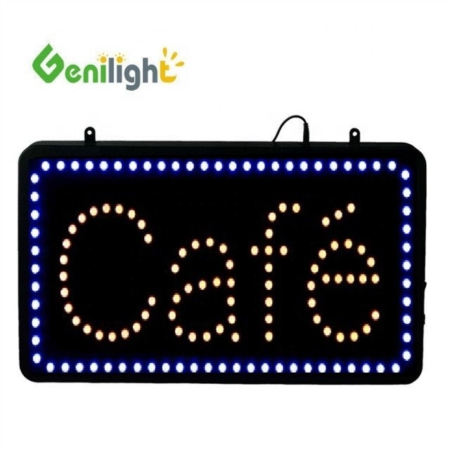 Genilight Indoor 22*13 inch LED Cafe Open Sign met energiebesparing en SDK functie