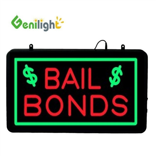 Genilight 56*33 cm rechthoekig LED BAIL BONDS Neon teken Animatie Materiaal Epoxy Hars