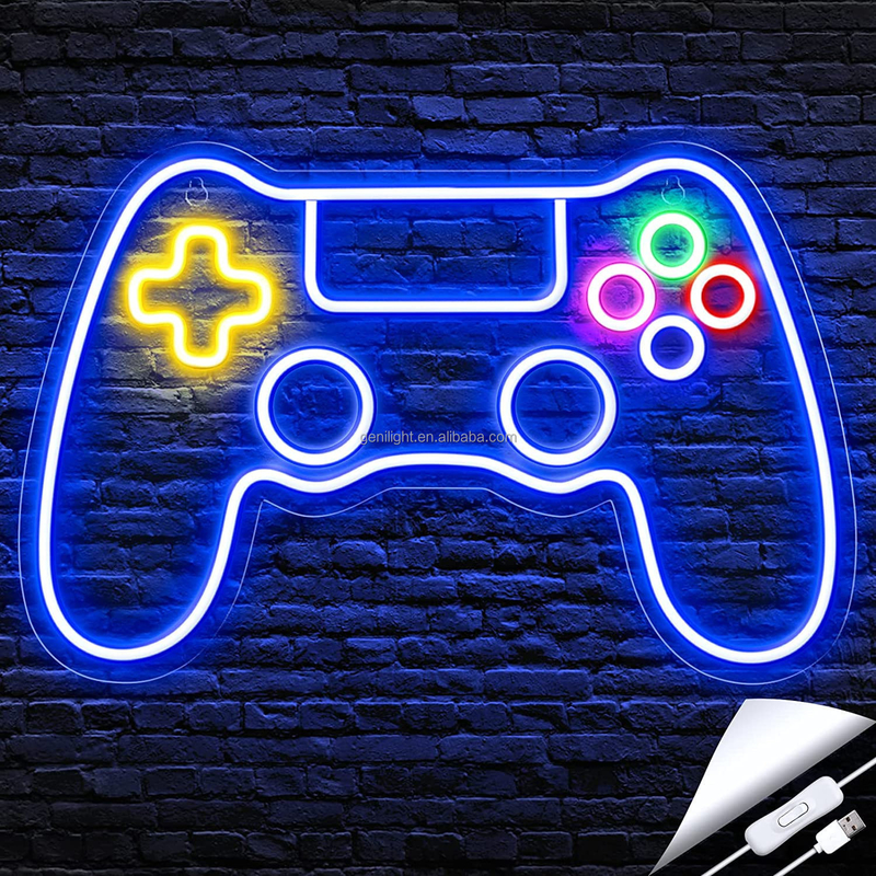 Voeg een pop van kleur aan uw gamer kamer met 41 * 27.5cm Custom Game Controller Neon Sign
