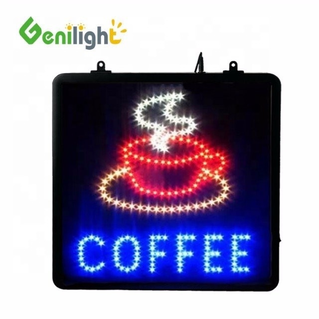 ABS Open-Mold Coffee Cup Logo LED Open Sign voor Cafe Stop Helderheid -