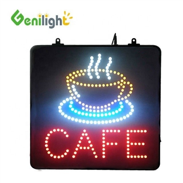 IP-beoordeling Custom Animated 12V Acrylic LED Light Cafe Neon Sign voor winkels