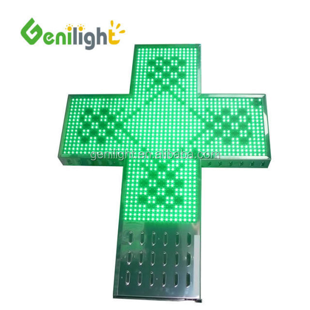 Buitengebied groen LED apotheekbord P10 P16 P20 P25 RF WIFI 1024*1024mm Helderheid ≥6000CD