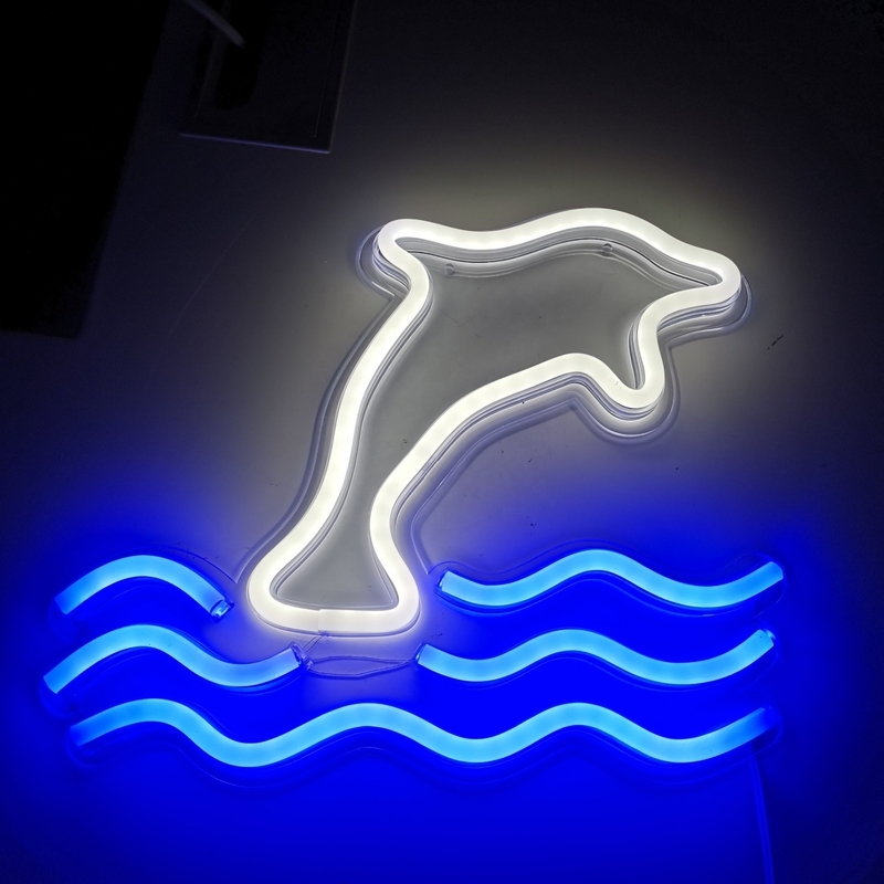 5V groot dolfijn neon licht bord marquee batterij USB bediend tafel led licht wand decoratie