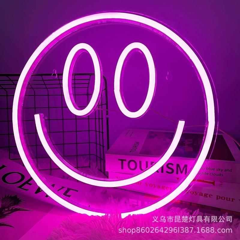 5V LED Smiley Gezicht Sign Custom Wall Decor voor tienermeisjes Preppy Kamer Decor