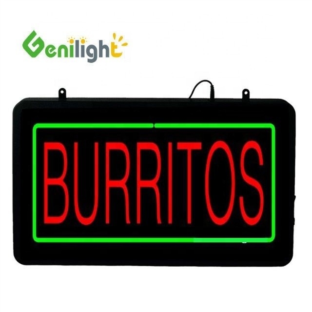 Custom Design DC12V BURRITOS LED Neon Open Sign door Genilight IP Rating Kleurdiepte -