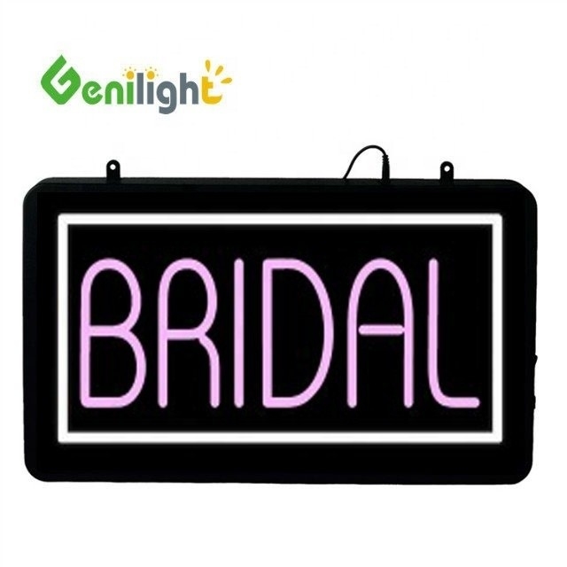 ABS Open-Mold Outframe Genilight 56*33 cm LED BRIDAL Neon Sign voor trouwjurk winkel