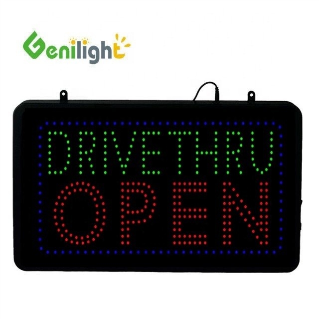 22 * 13 inch CE en RoHS Genilight Indoor RGB verlicht Drive Thru Coffee Neon Open Sign