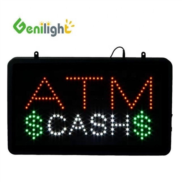 Professionele ABS Open-Mold Outframe LED ATM Cash Sign met CE RoHS Adaptor Hang Chain