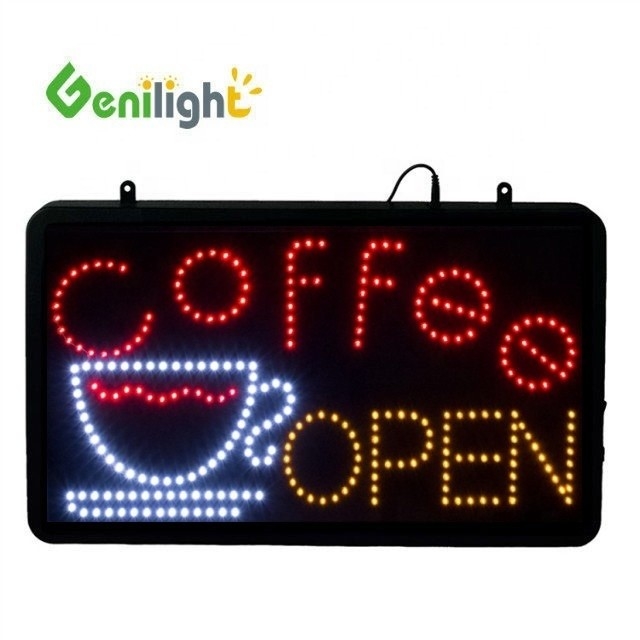 Kleurrijk 12v Acrylplaat LED-displaypaneel voor koffiewinkel Open teken door Genilight