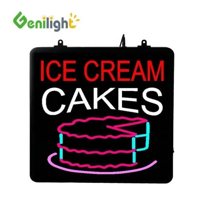 Deco stijl Custom LED ijscake Neon bord met Acryl Front Board Display