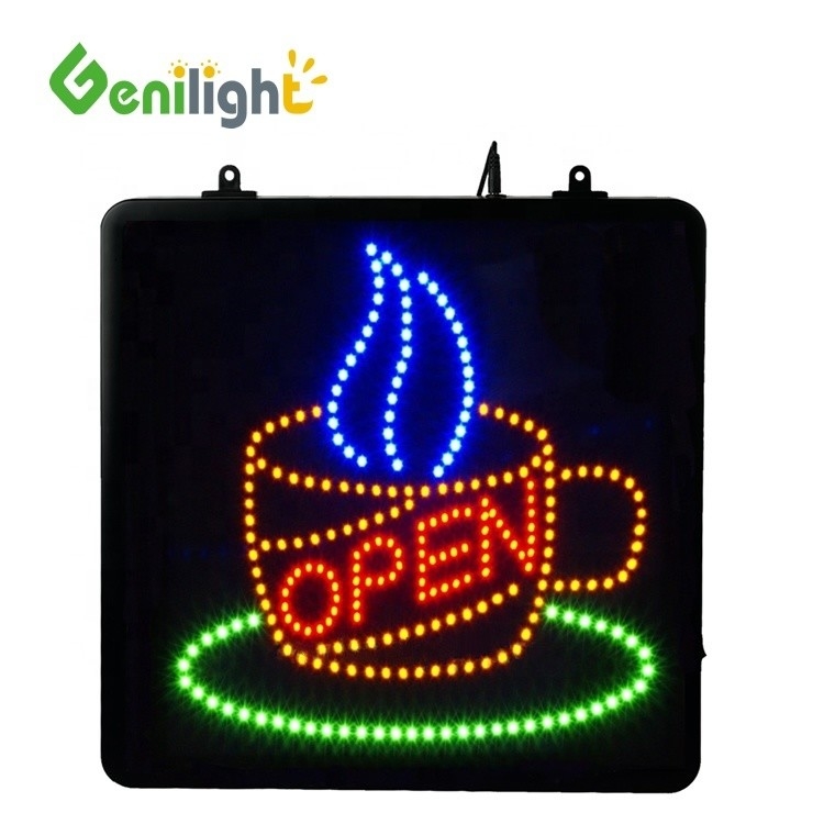 Genilight LED Open Teken Voor Koffie 53*45cm Scherm Afmeting CE RoHS LVD Gecertificeerd