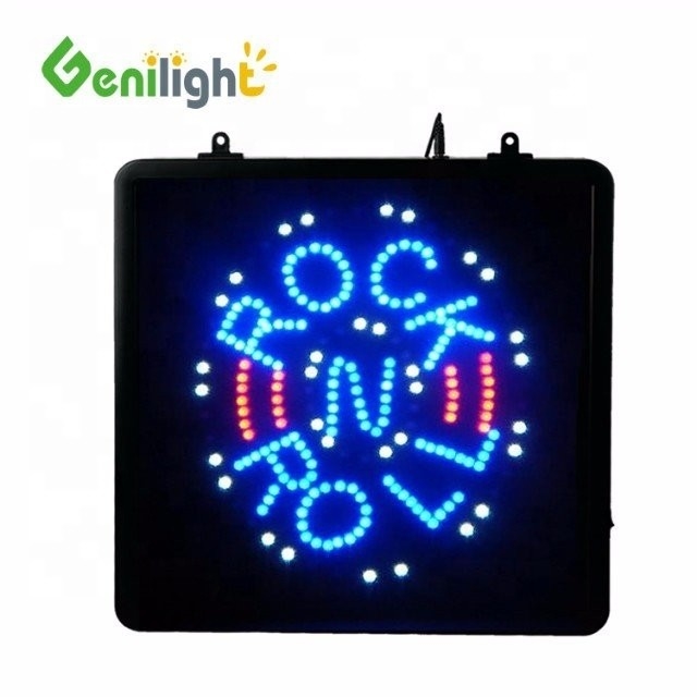 Blinkende controller Indoor 53*45 cm Animated Music Rock and Roll LED Sign Geen muziek Geen leven