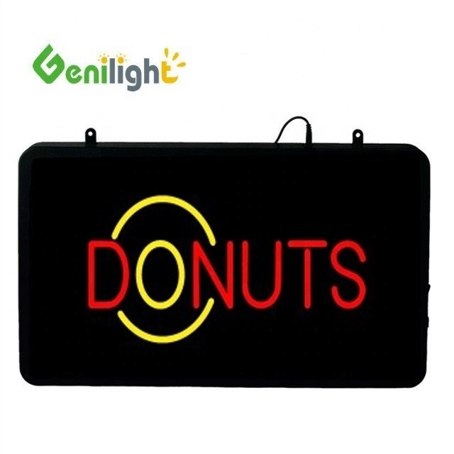 Genilight 56*33cm Elektronisch DC12V Donuts Animated LED Neon Sign voor dessertwinkel