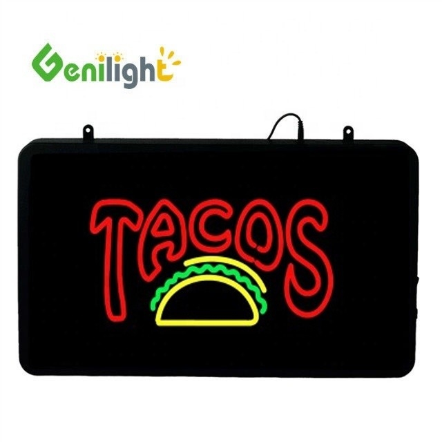 22 * 13 inch LED Neon Sign voor TACOS Store Helderheid Volle kleur Functie 2 Veranderingsmodus