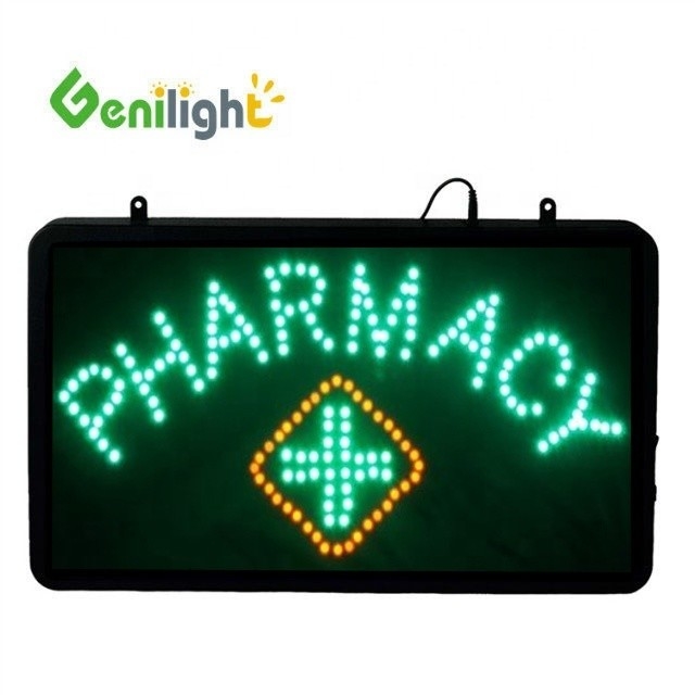 Genilight Indoor 56*33cm DC12V LED Open Sign Apotheek Programma LED Display Panel Indoor