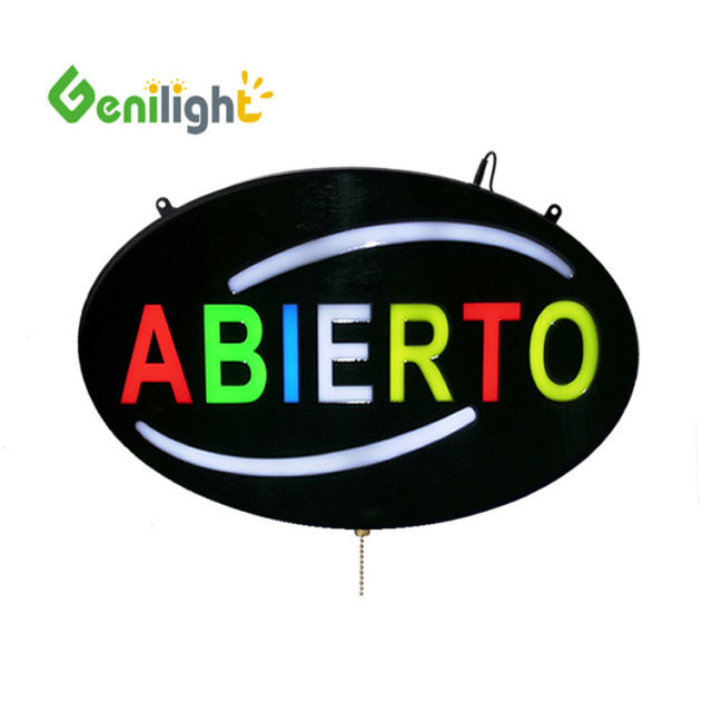 GLT-LSN5836-012 Panel Grootte 58*36cm Full Color LED Neon Sign Letter ABIERTO