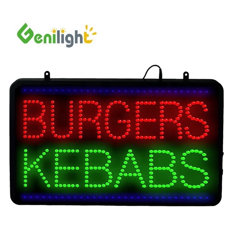 Flash Burgers Kebabs LED Neon Light Sign voor de winkel 22 inch x 13 inch 6MM Pixel Pitch