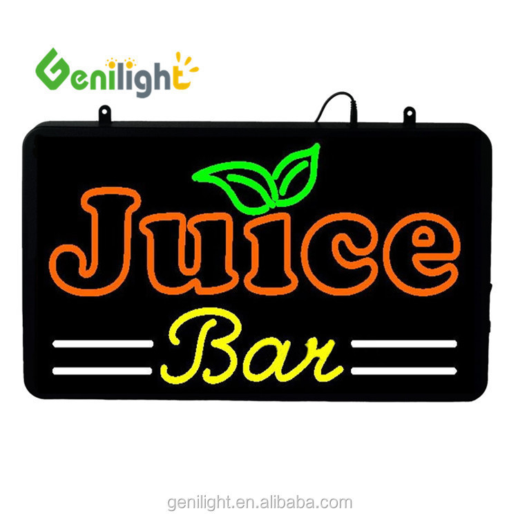 GLT-LSN5633-016 Juice Bar Neon Advertising Window Sign met 5 mm of 8 mm LED Lichtbron